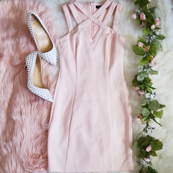 Guess Dresses & Skirts - Guess Blush Crisscross Sheath Dress